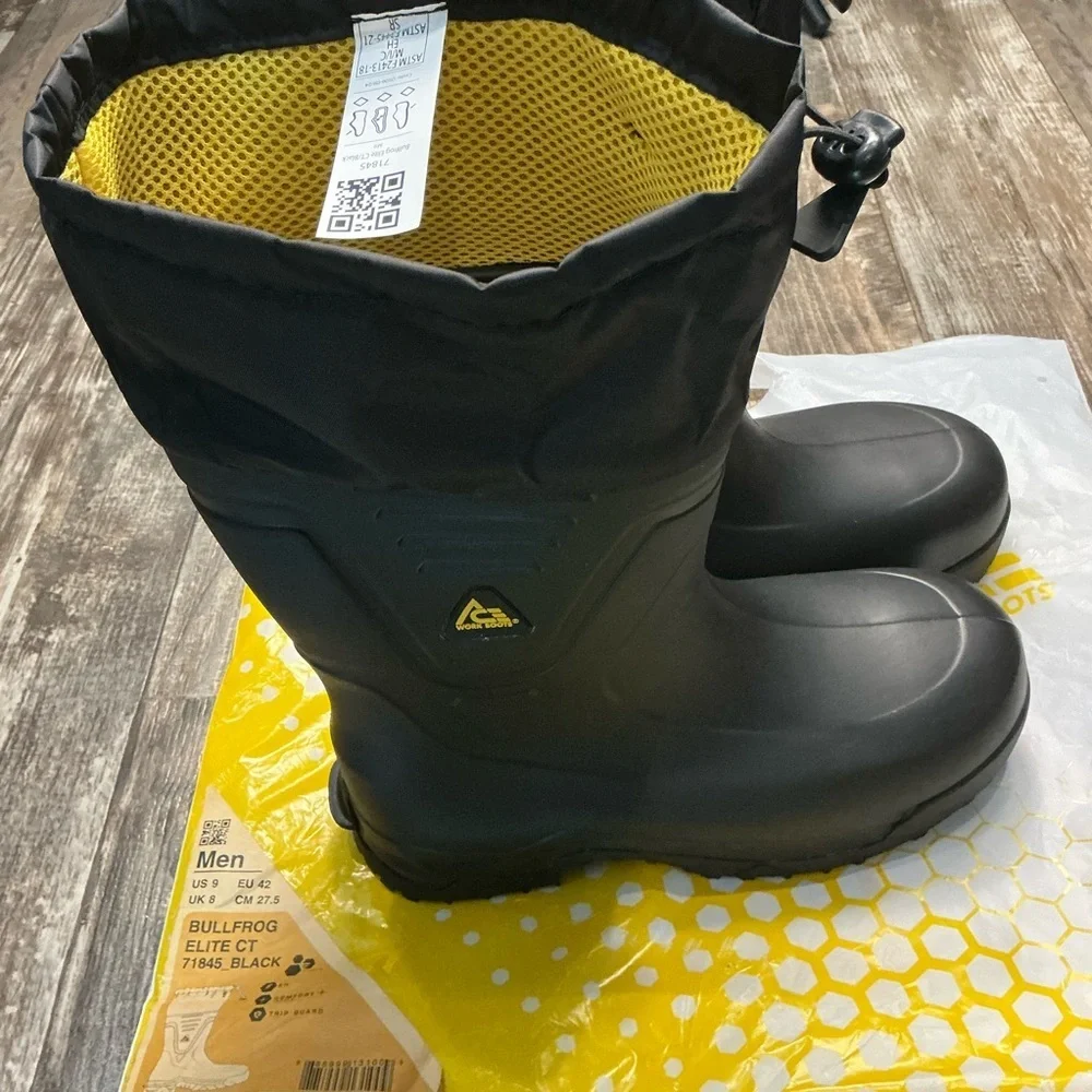 Shoes For Crews Men's Black Work Water Resistant Boots Size 9